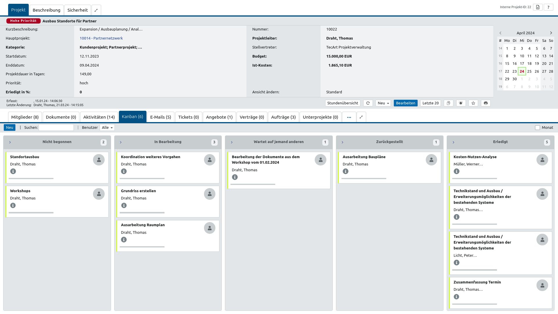 Projekt Kanban